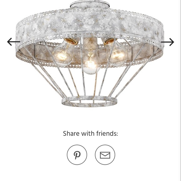 Rustic Gray Ceiling Light Fixture - Picture 1 of 7